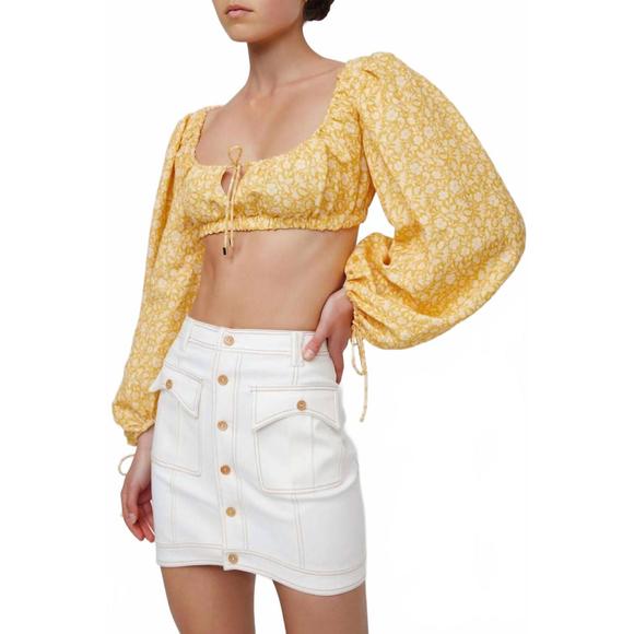 NEW SIGNIFICANT OTHER sasha balloon sleeves top in champagne